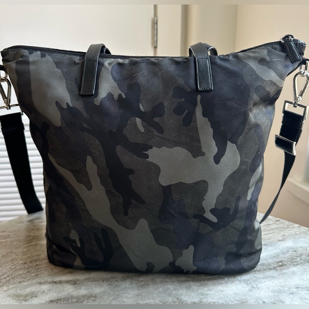 PRADA Tote Messenger Bag L Camouflage Camo Tessuto Carryon Gym - Picture 4 of 13